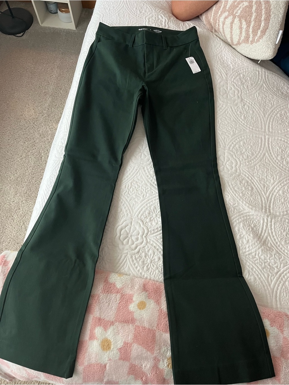 Old Navy Dark Green Wide-Leg Flare pants